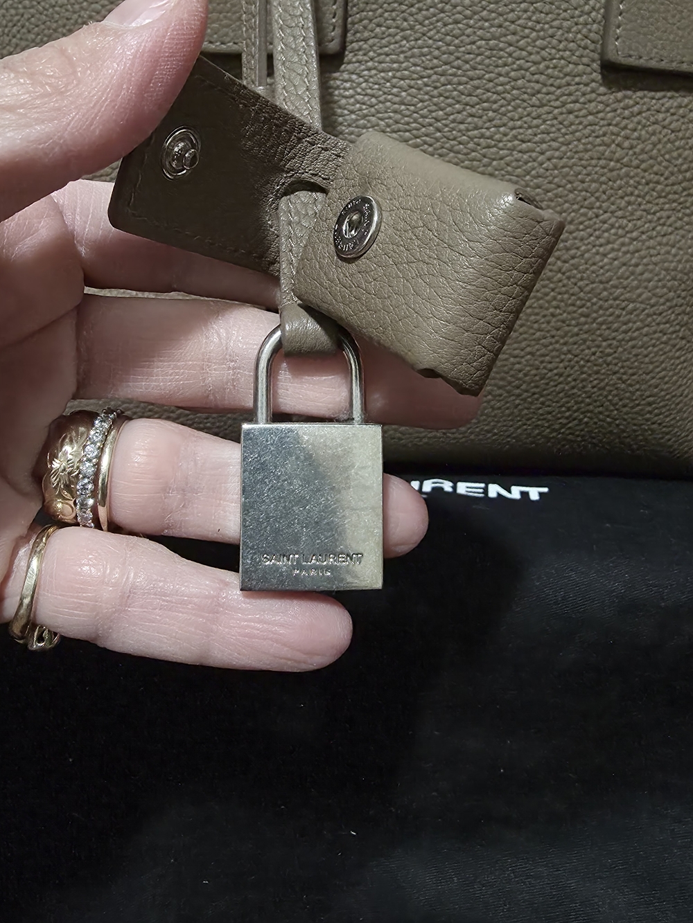 Saint Laurent Taupe Leather Tote Bag - Picture 8 of 16
